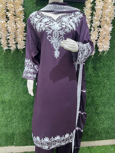 Embroidered Pant Style Suit with Dupatta – Elegant Festive Wear