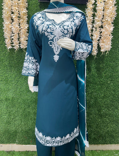 Embroidered Pant Style Suit with Dupatta – Elegant Festive Wear