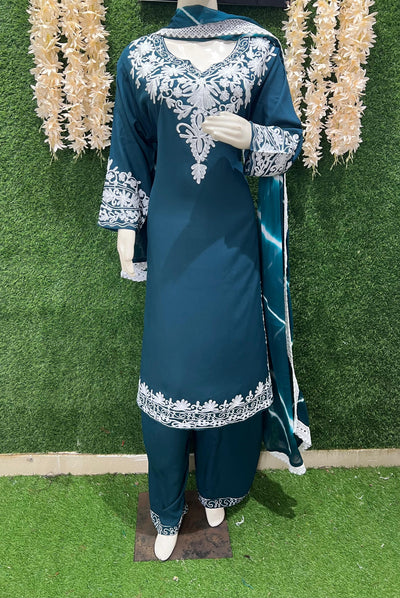 Embroidered Pant Style Suit with Dupatta – Elegant Festive Wear