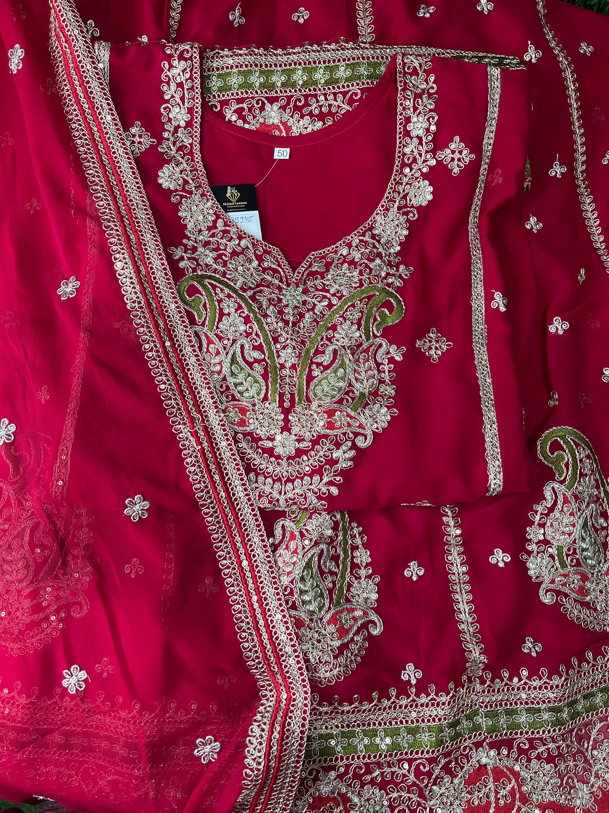 Beautiful Embroidered Kurta with Lehenga and Dupatta Set