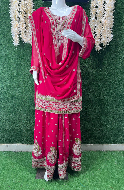 Beautiful Embroidered Kurta with Lehenga and Dupatta Set