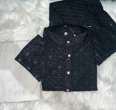 Chikankari Sequin Work Kurta Pajama Set – Elegant Ethnic Wear