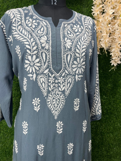Lucknowi Chikankari Reyon Kurti