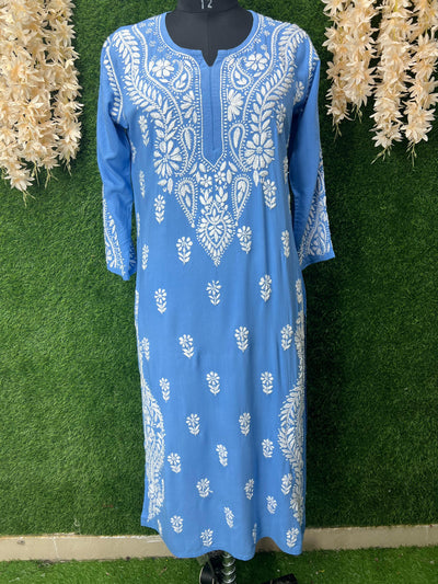 Lucknowi Chikankari Reyon Kurti