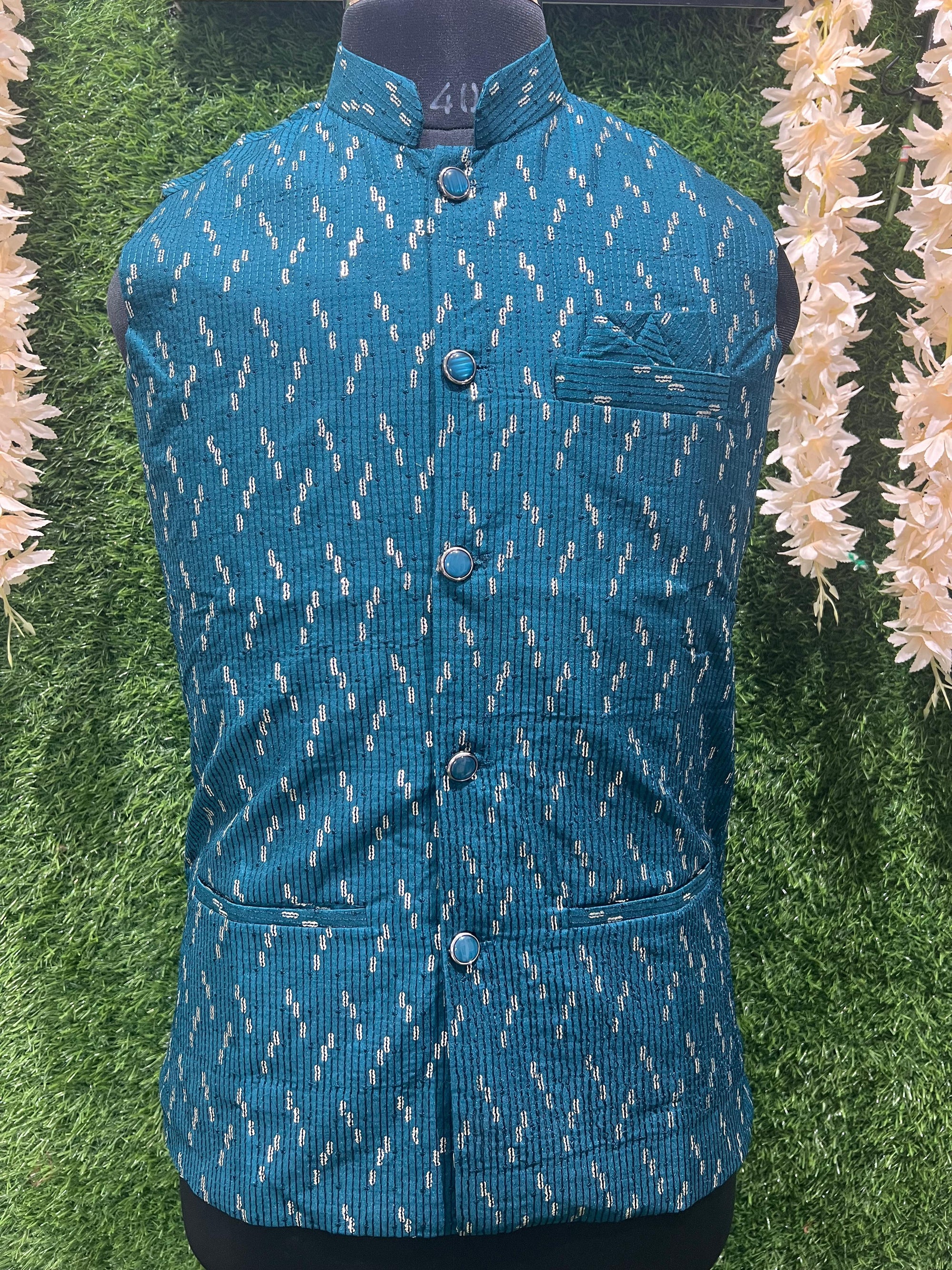 Elegant Nehru Jacket with Sequin Work – Festive & Party Wear