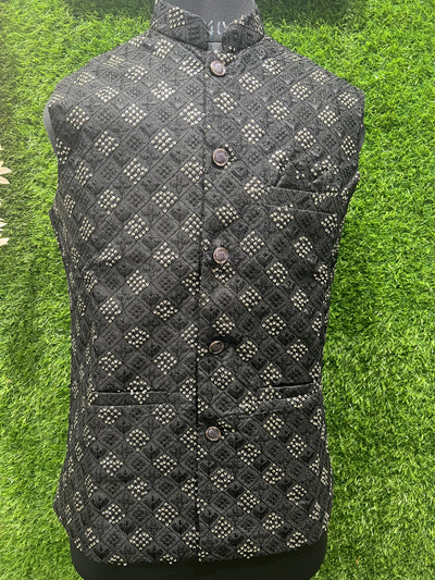 Designer Nehru Jacket with Sequin Embroidery – Stylish Ethnic & Festive Wear for Men
