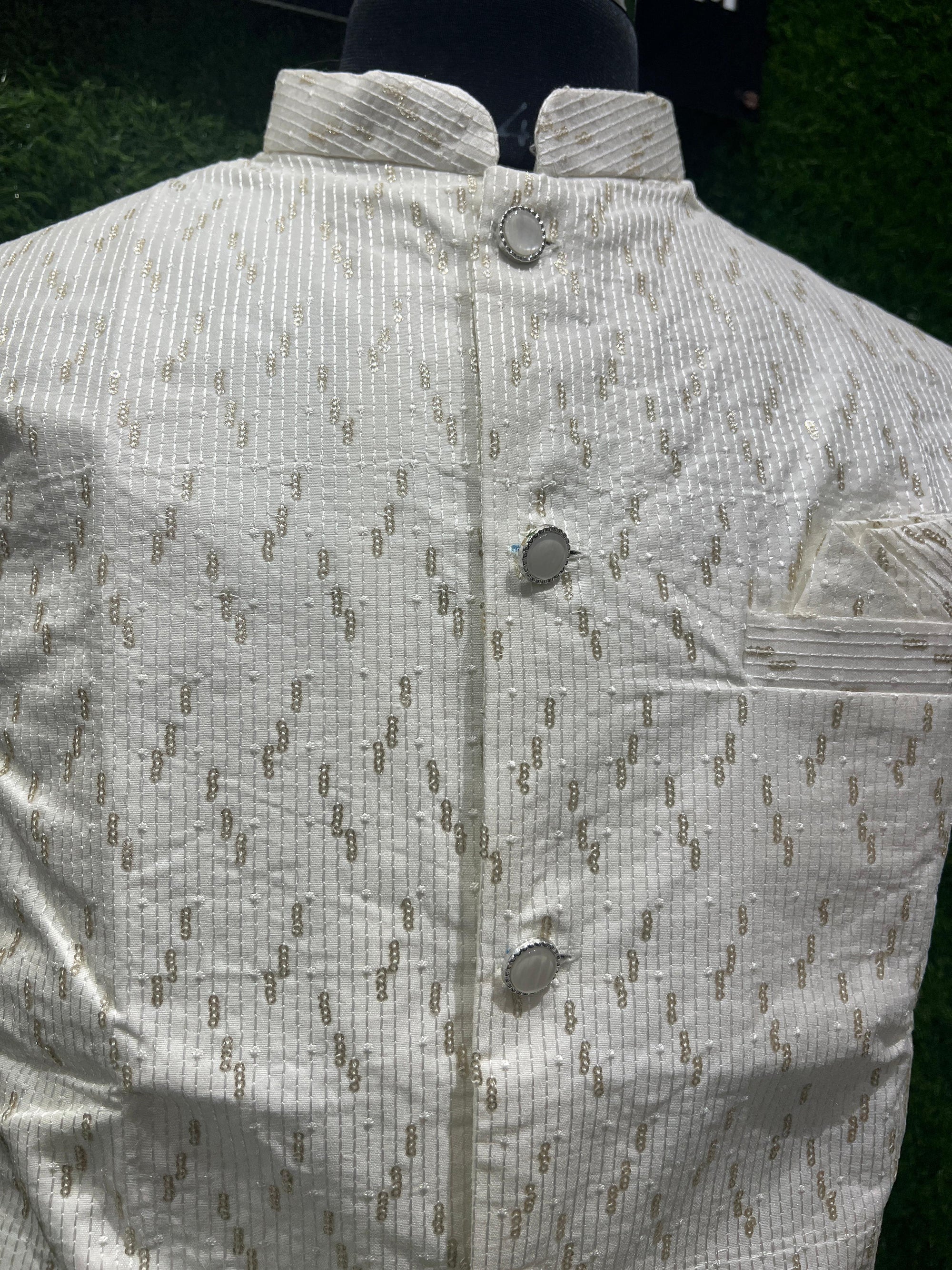 Elegant White Nehru Jacket – Festive & Wedding Wear