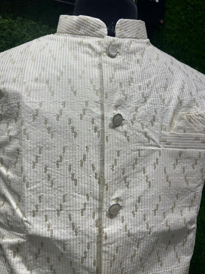 Elegant White Nehru Jacket – Festive & Wedding Wear