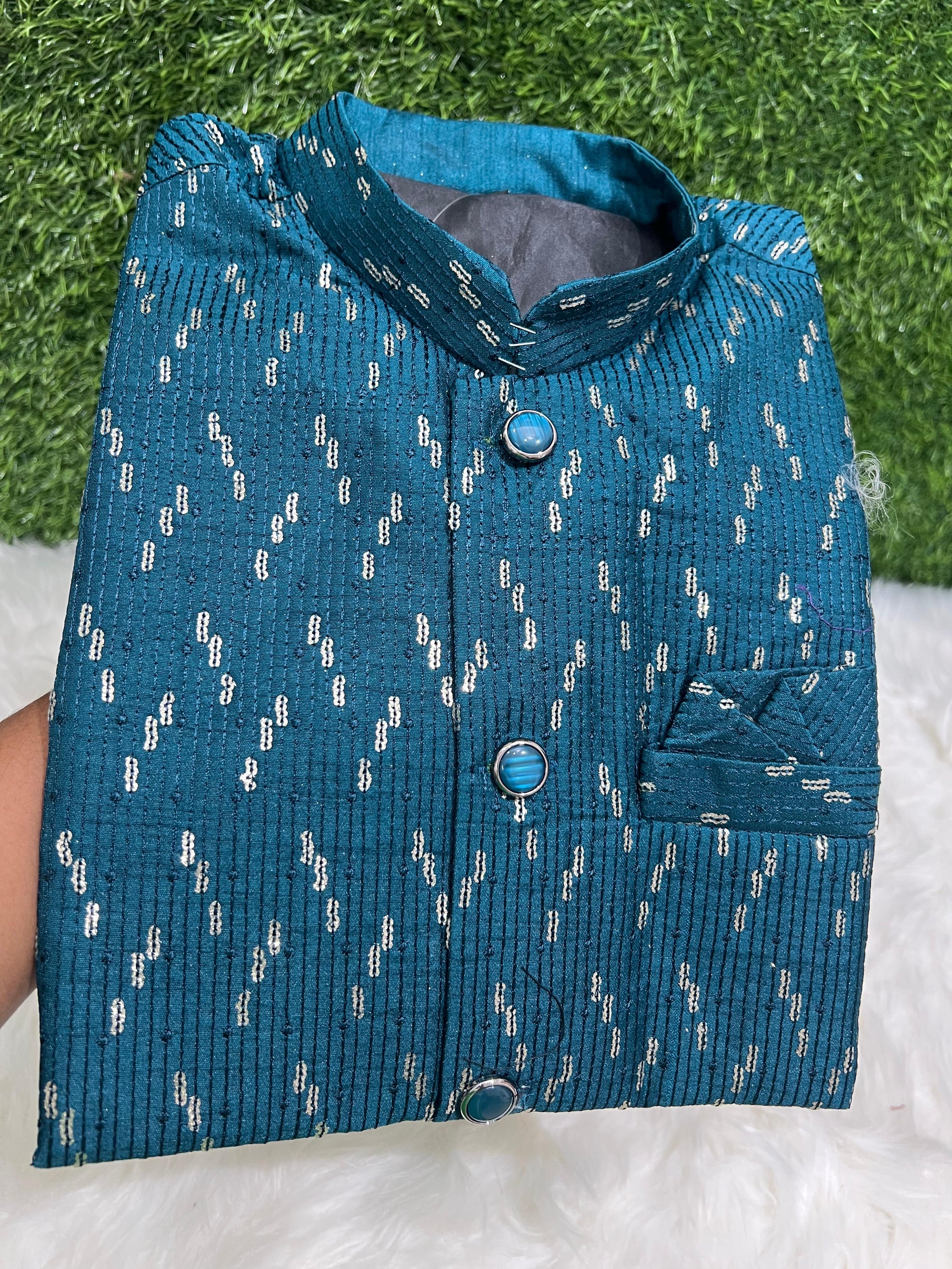 Elegant Nehru Jacket with Sequin Work – Festive & Party Wear