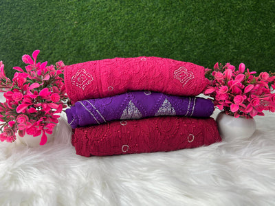 Lucknowi Chikankari Viscose Georgette Kurti with Cutdana Work