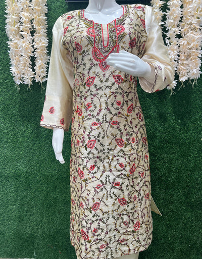 Elegant Kashmiri Embroidered Suit with Dupatta