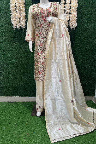 Elegant Kashmiri Embroidered Suit with Dupatta