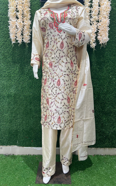 Elegant Kashmiri Embroidered Suit with Dupatta