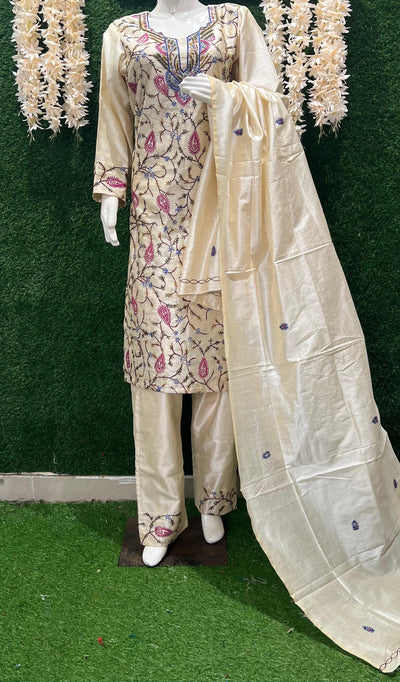 Elegant Kashmiri Embroidered Suit with Dupatta