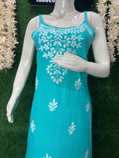 Sleeveless Lucknowi Chikankari Co-ord Set