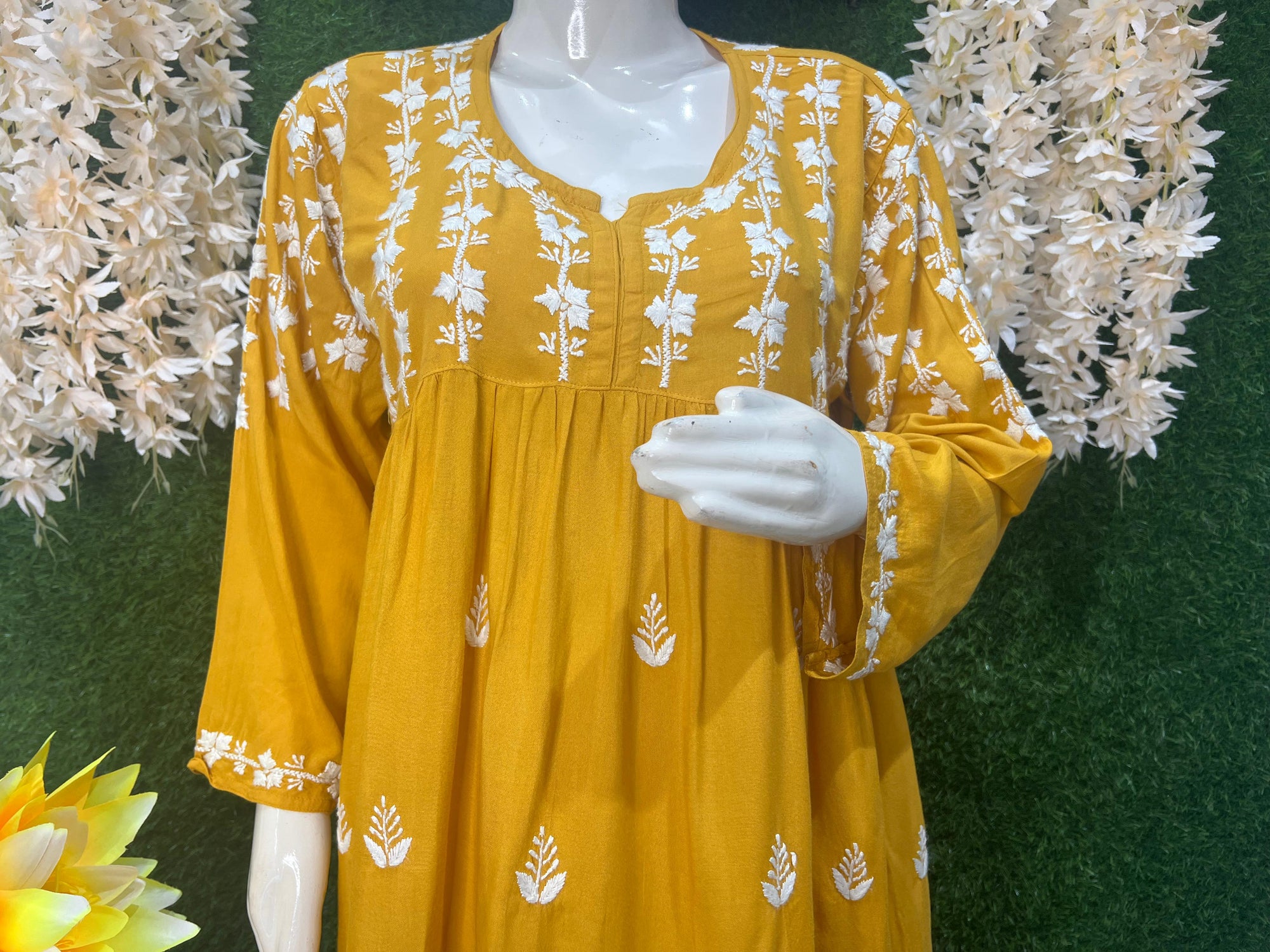 Lucknowi Chikankari Dhoti Co-Ord Set with Dhoti Pant