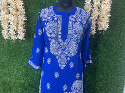 Lucknowi Chikankari Georgette Kurti