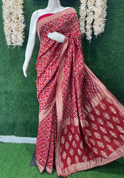 Khaddi Georgette Banarasi Saree with Rai Bandhej