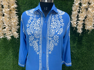 Lucknowi Chikankari Modal Shirt