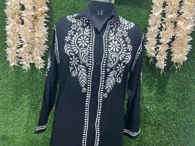 Lucknowi Chikankari Modal Shirt