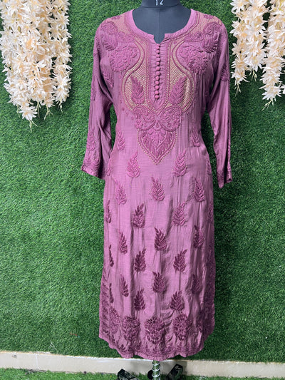 Muslin Kurti with Hand Embroidered Mukesh Work