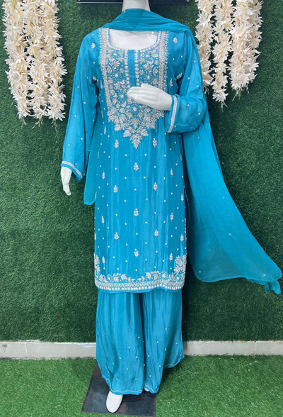 Crepe Suit with Heavy Cutdana & Pearl Hand Embroidery