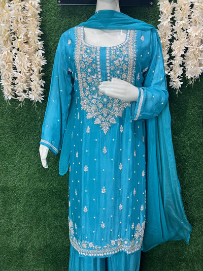 Crepe Suit with Heavy Cutdana & Pearl Hand Embroidery