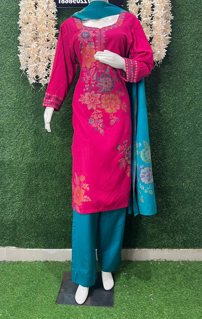Pashmina Banarasi Weaving Suit Set with Fine Traditional Detailing