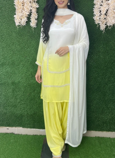 Crepe Set with Pearl & Cutdana Work – Timeless Festive & Party Wear
