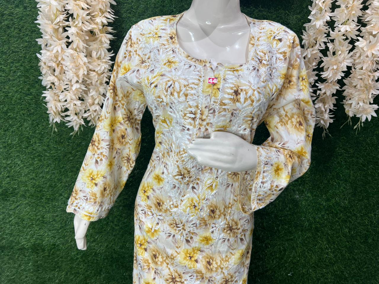 Mul Cotton Printed Lucknowi Chikankari Embroidered Co-Ord Set