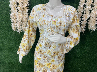 Mul Cotton Printed Lucknowi Chikankari Embroidered Co-Ord Set