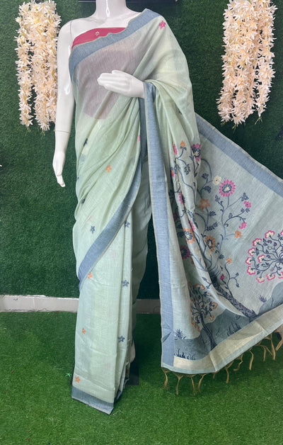 Meghnna Tussar Designer Saree with Floral Prints