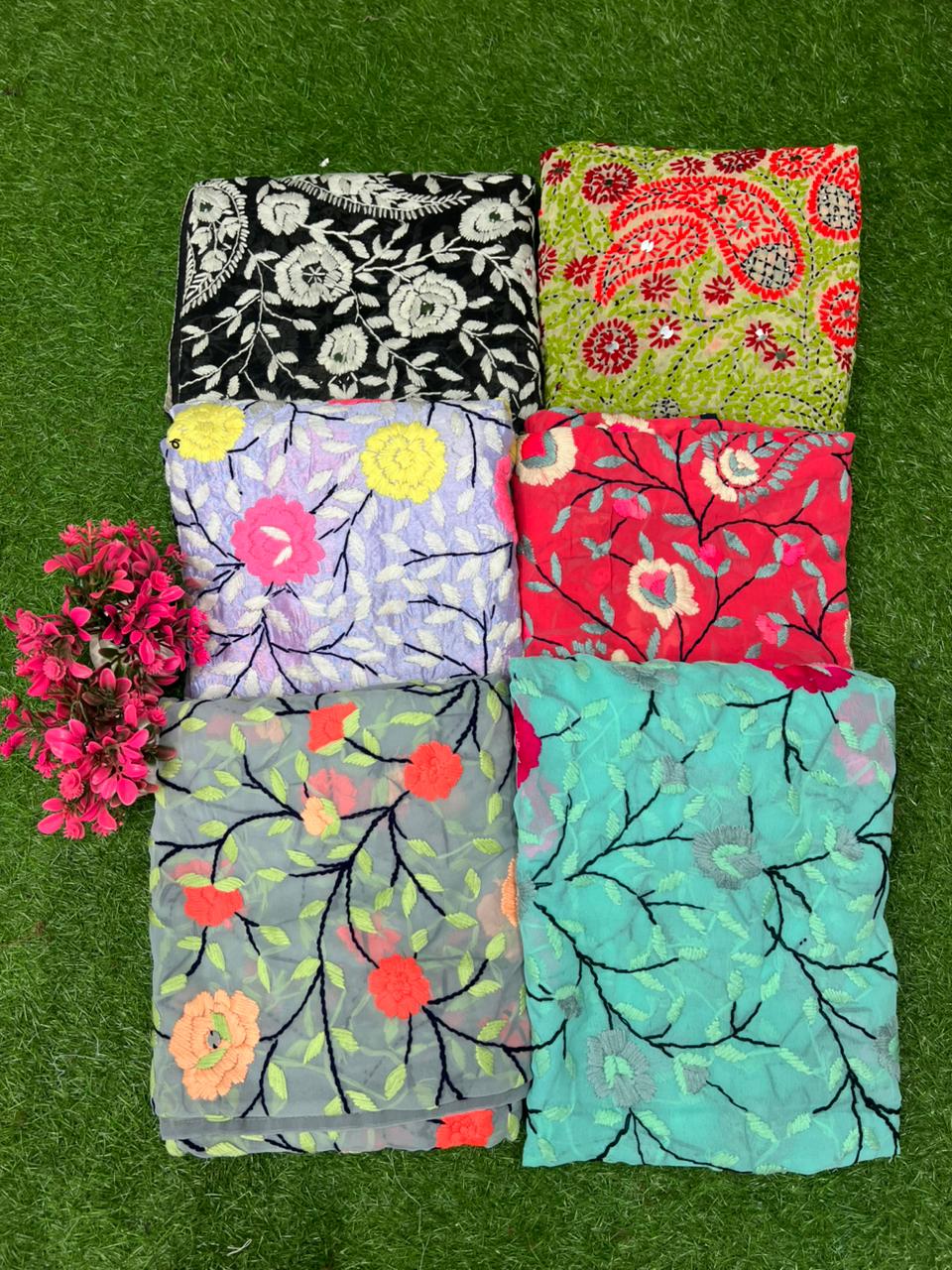Multi Color Phulkari Handwork Dupatta