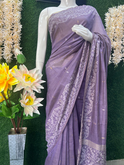 Slub Cotton Saree with Banarsi Weaving