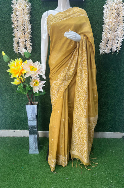 Slub Cotton Saree with Banarsi Weaving