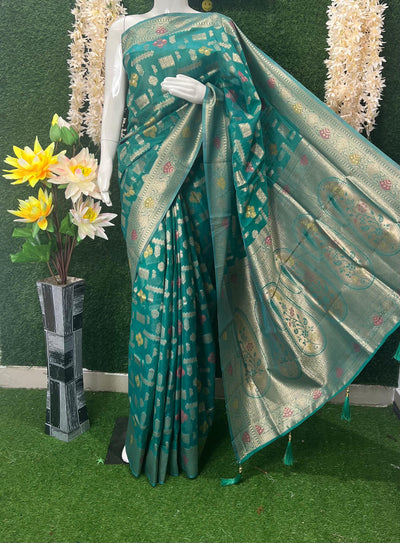 Banarasi Zari Woven Saree with Traditional Motifs