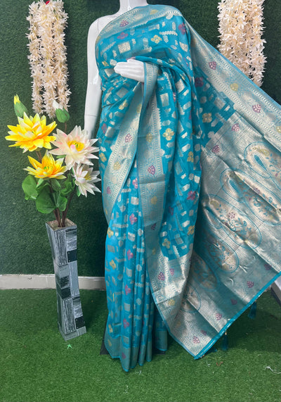 Banarasi Zari Woven Saree with Traditional Motifs