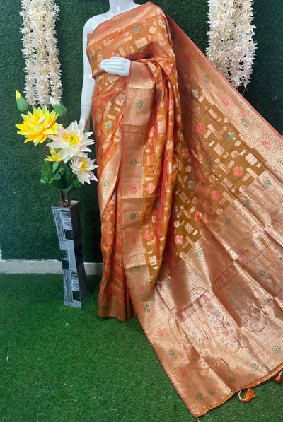 Banarasi Zari Woven Saree with Traditional Motifs