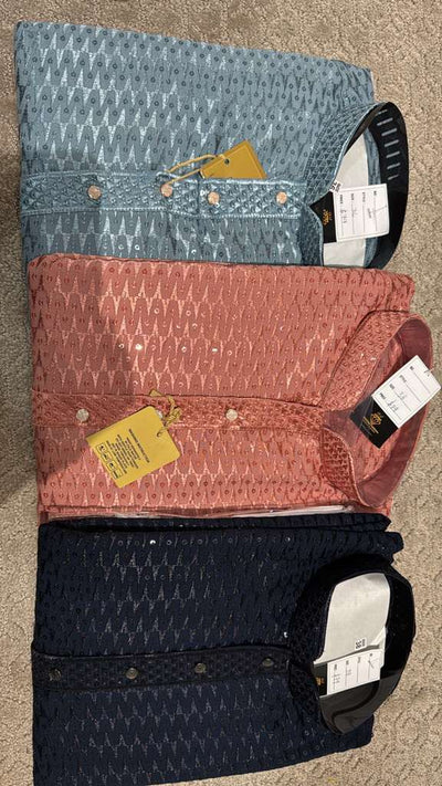 Chikankari Sequin Work Men’s Kurta Set