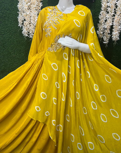 Chinnon Ready-to-Wear Gown with Sequin, Pearl & Cutdana Handwork Detailing