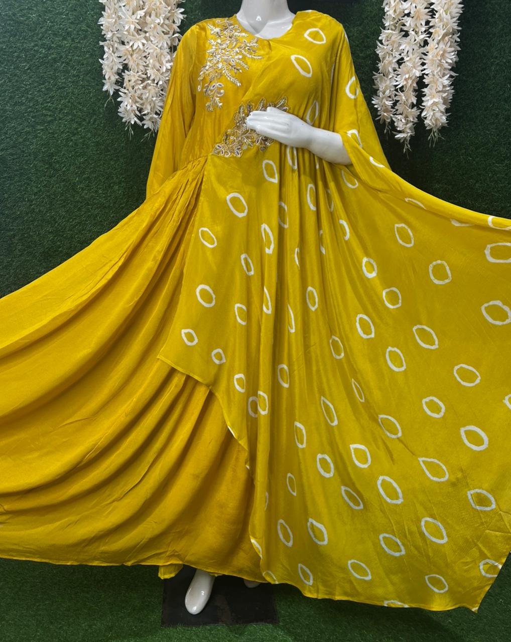 Chinnon Ready-to-Wear Gown with Sequin, Pearl & Cutdana Handwork Detailing