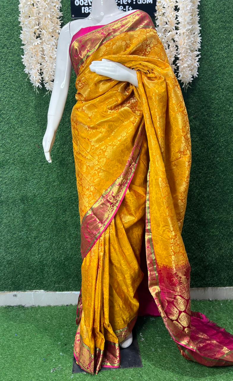 Banarasi Silk Saree with Zari Weaving Border