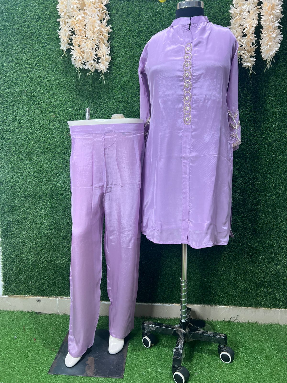 Crepe Co-Ord Set Featuring Cutdana Embroidery