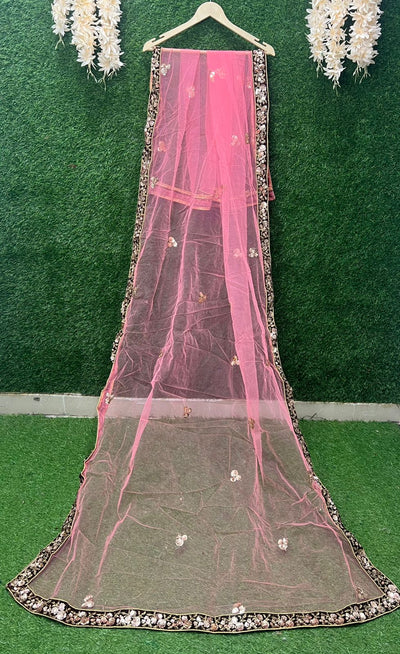 Net Dupatta With Embroidery Border