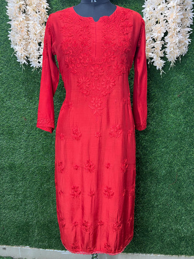 Lucknowi Chikankari Muslin Kurti