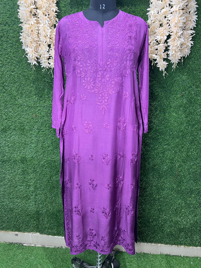 Lucknowi Chikankari Hand-Embroidery Muslin Kurti