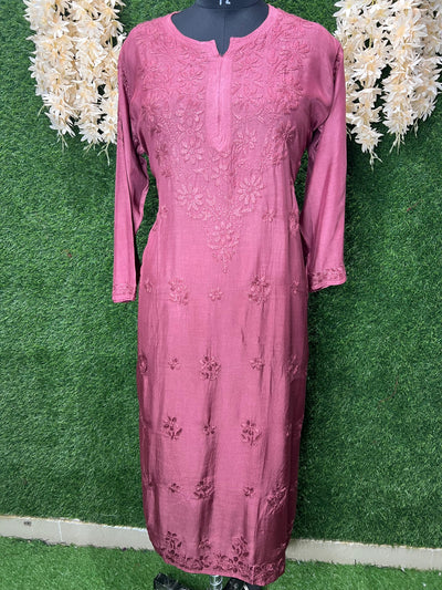 Lucknowi Chikankari Hand-Embroidery Muslin Kurti