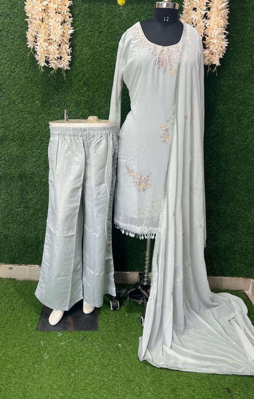 Georgette Suit Set with Embroidered Work
