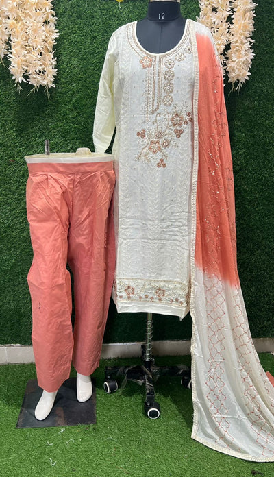 All-Over Embroidered Cotton Suit Set