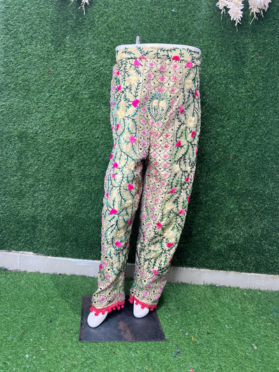 Handwork Phulkari Straight-Fit Pant